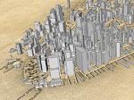 Historical lower Manhattan with high rises imposed